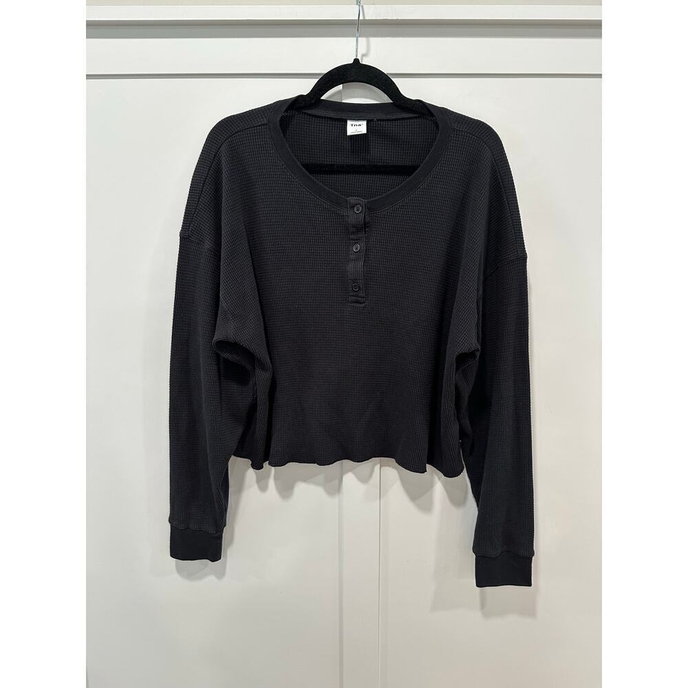 Tna Thermal Long Sleeve Crop Henley Size L